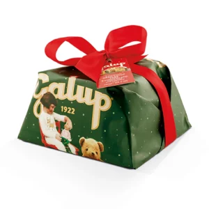 Panettone pera e cioccolato con glassa, granella di zucchero e mandorle